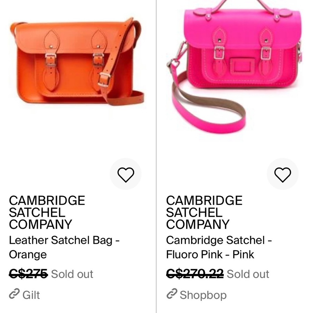 The Cambridge Satchel Company Classic Leather Satchel Crossbody in Orange - Picture 11 of 12